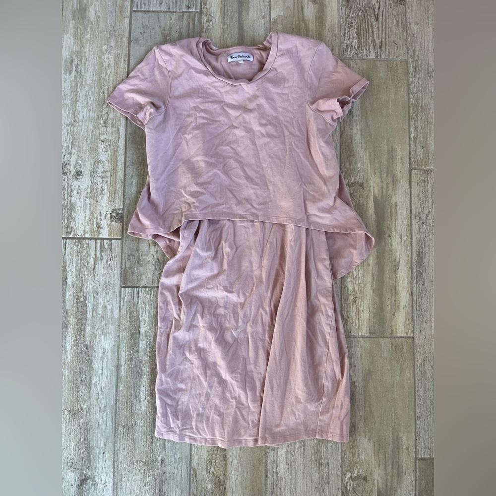 Rose Maternité Pink Dress Breastfeeding
